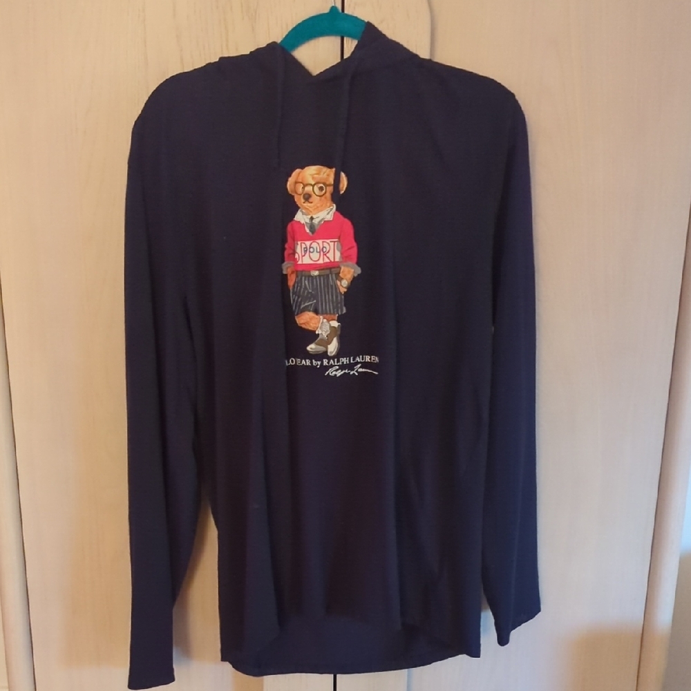 Polo Ralph Lauren Navy Hoodie with Bear Design *NWOT*